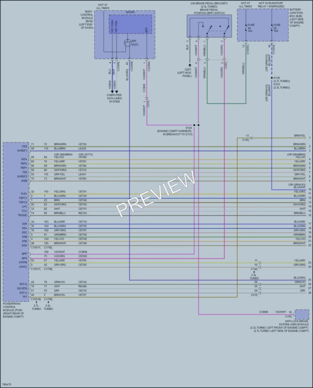 2021 Ford Bronco Transmission wiring diagram preview