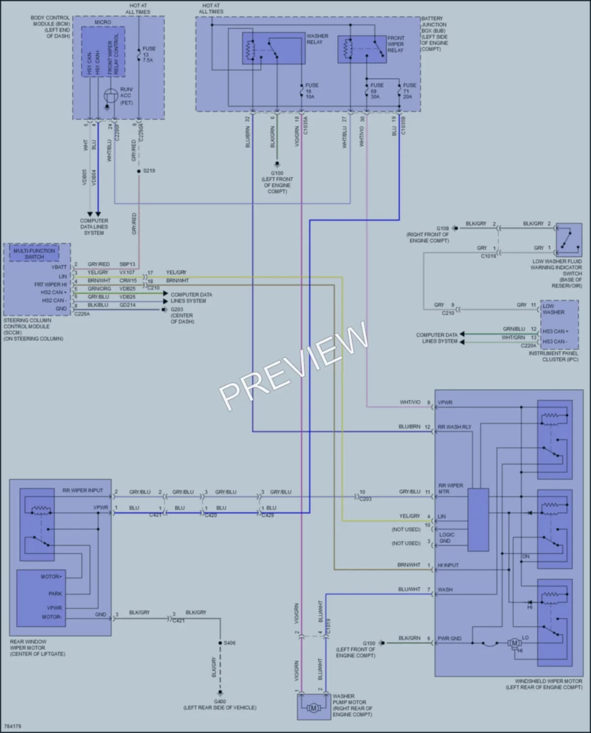 2021 Ford Bronco Wiper Washer wiring diagram preview