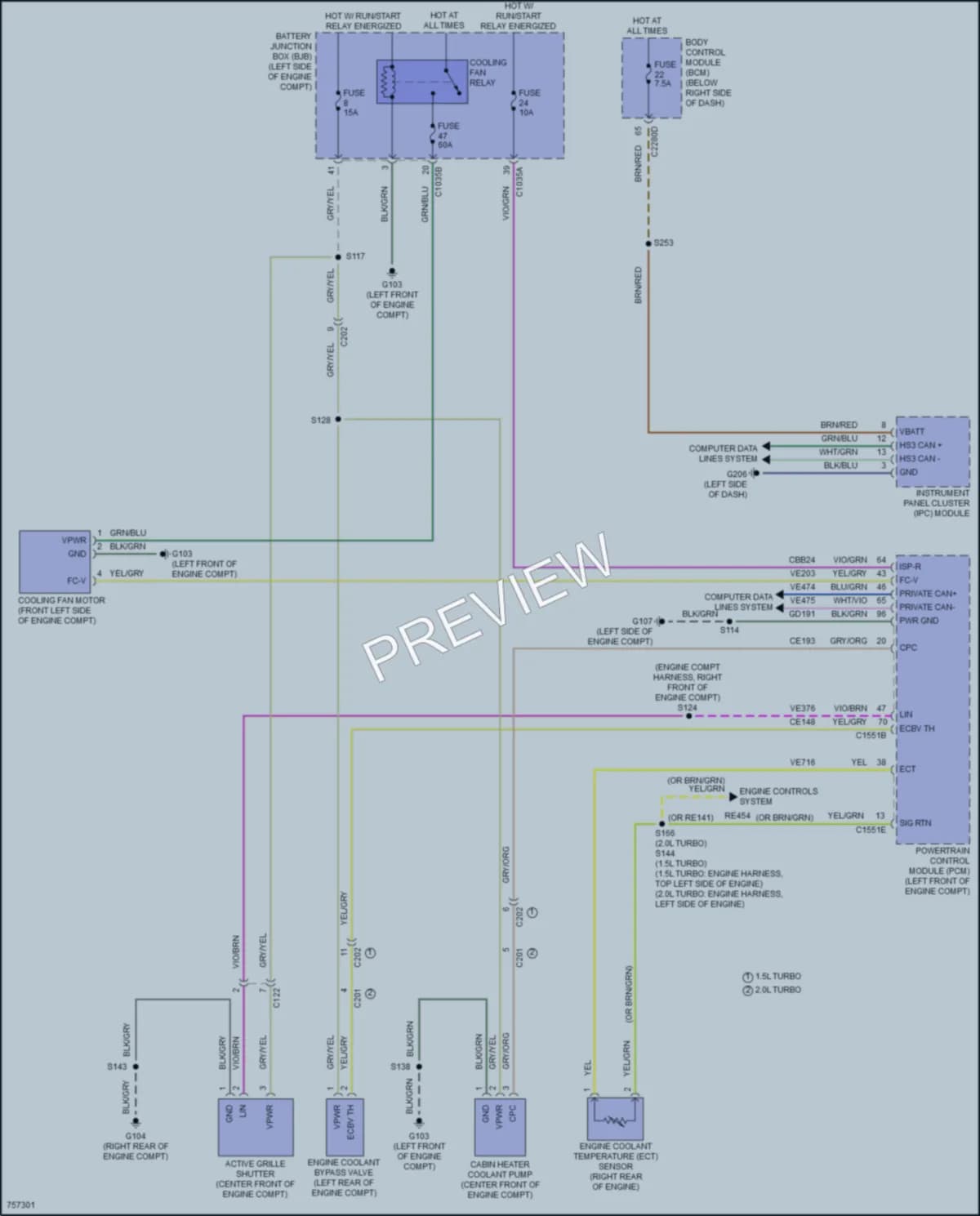 2021 Ford BroncoSport Cooling Fan wiring diagram preview
