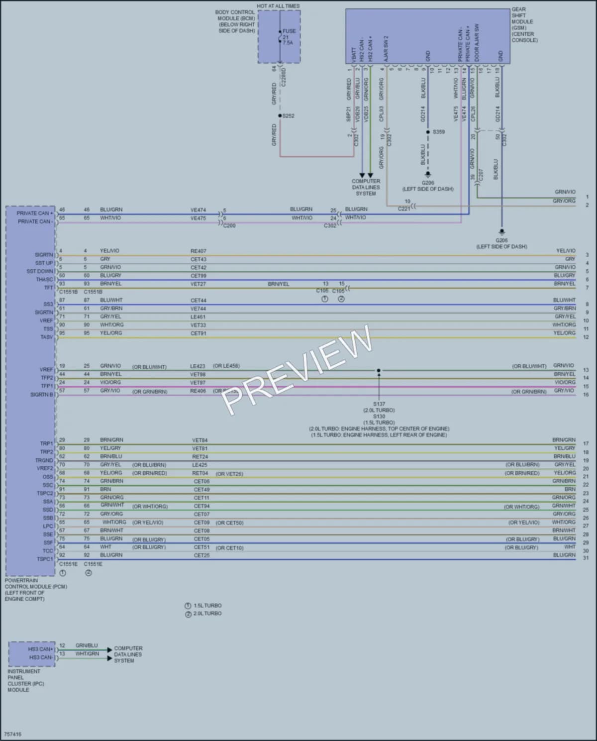 2021 Ford BroncoSport Transmission wiring diagram preview