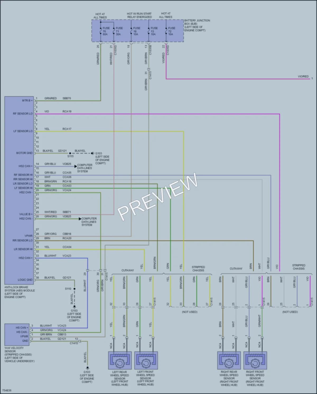 2021 Ford E350Econoline Anti Lock Brakes wiring diagram preview
