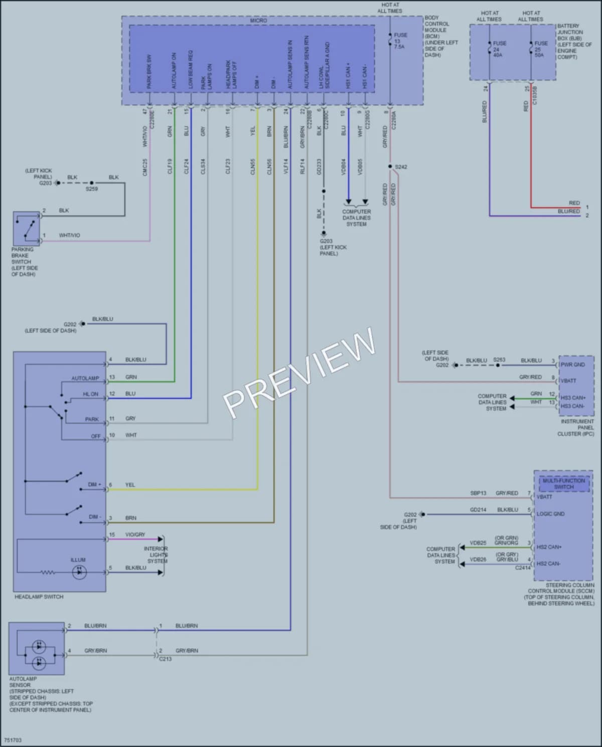 2021 Ford E350Econoline Headlights wiring diagram preview