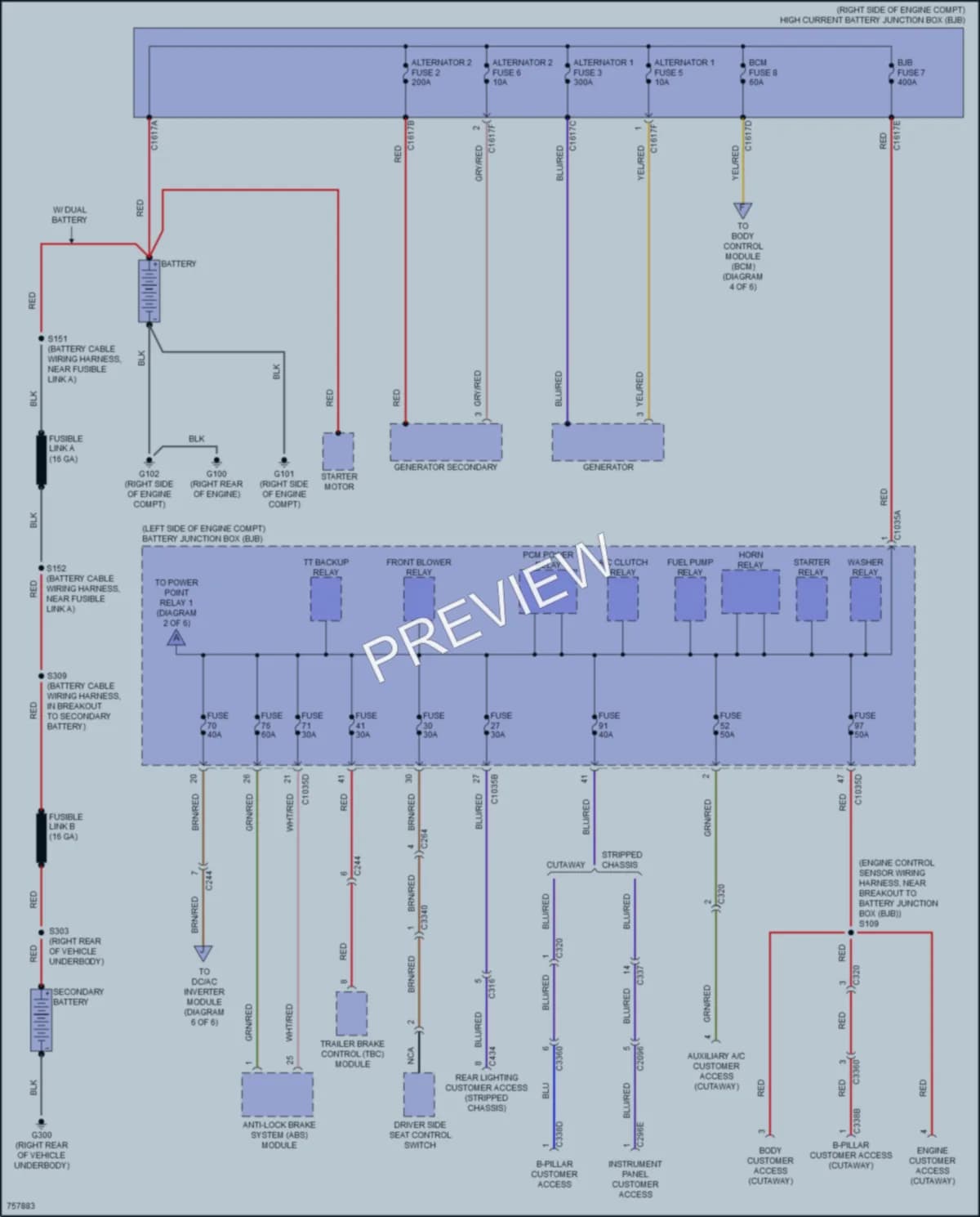 2021 Ford E350Econoline Power Distribution wiring diagram preview