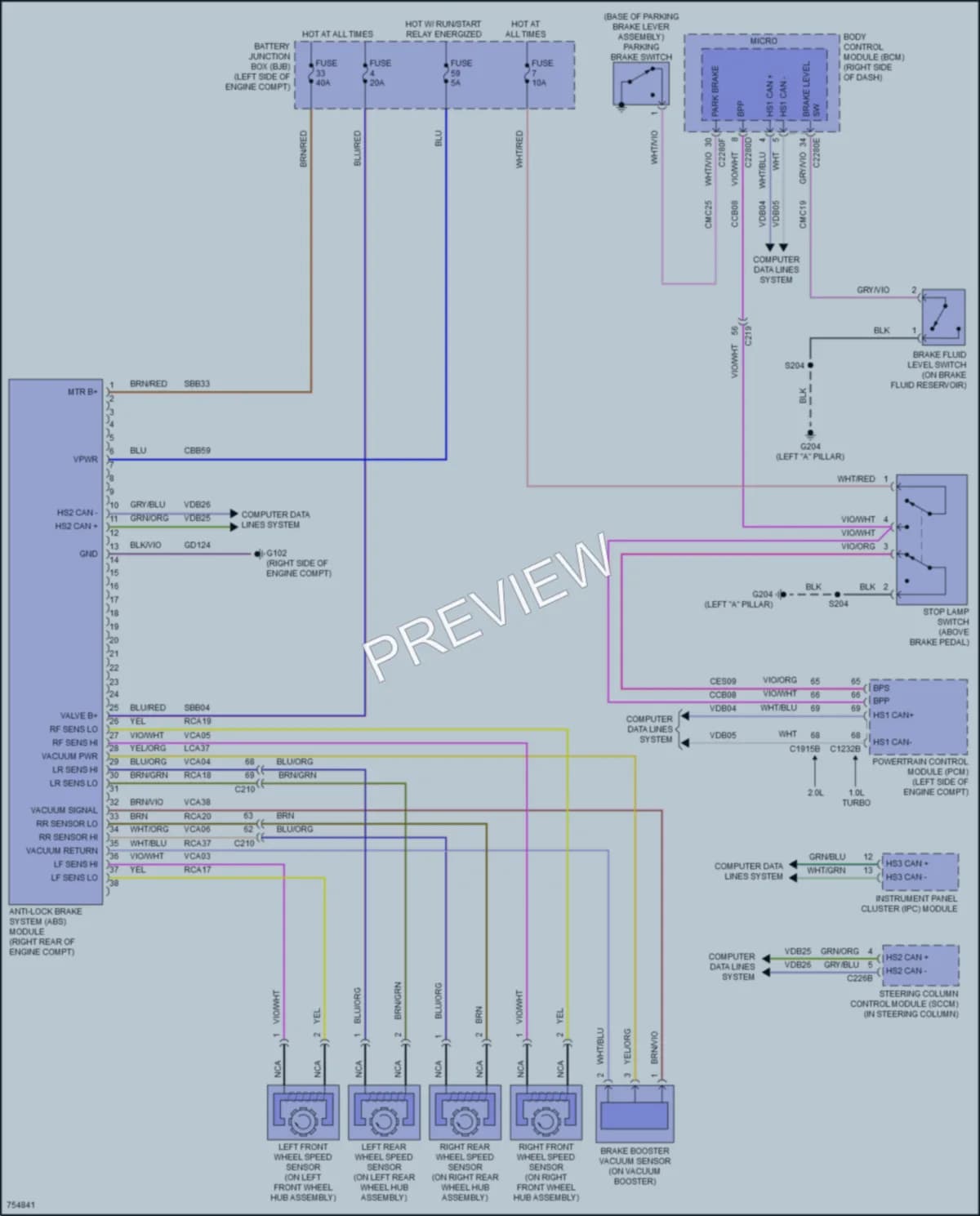 2021 Ford EcoSport Anti Lock Brakes wiring diagram preview