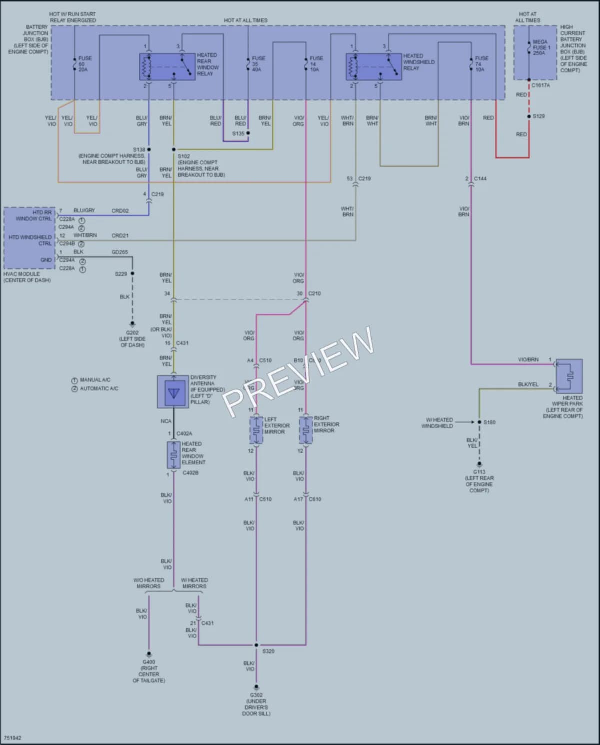 2021 Ford EcoSport Defoggers wiring diagram preview