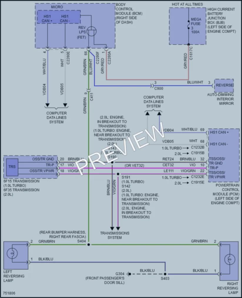 2021 Ford EcoSport Exterior Lights wiring diagram preview