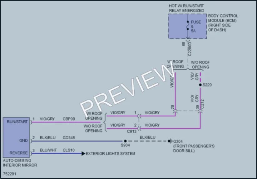 2021 Ford EcoSport Power Mirrors wiring diagram preview