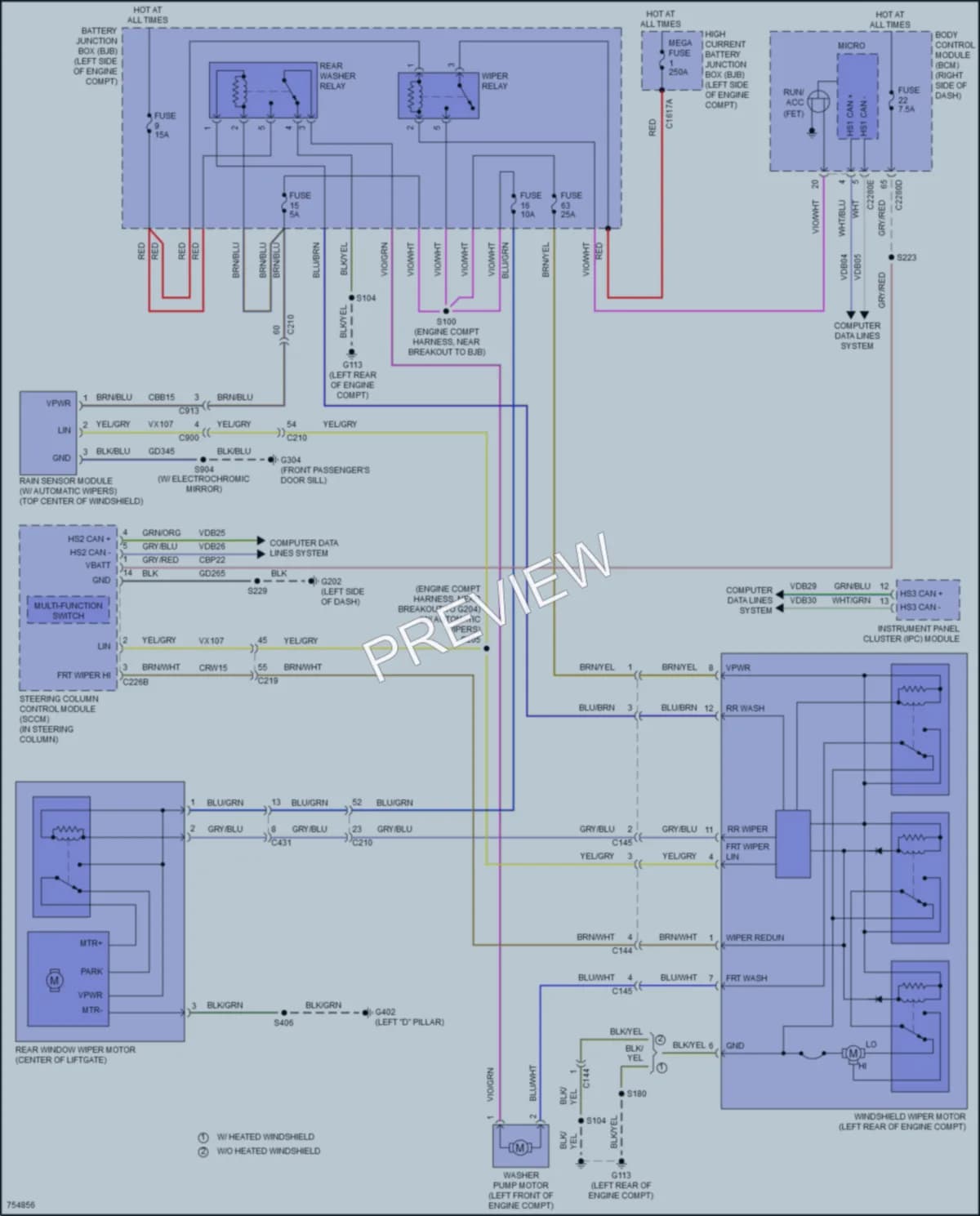 2021 Ford EcoSport Wiper Washer wiring diagram preview