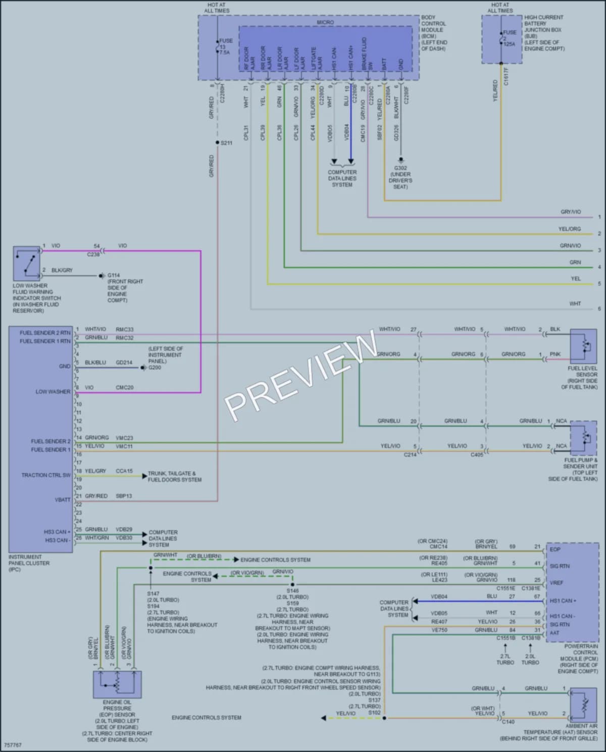 2021 Ford Edge Instrument Cluster wiring diagram preview