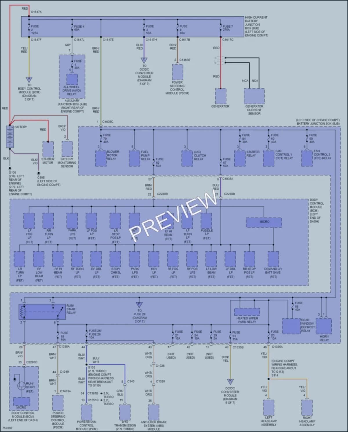 2021 Ford Edge Power Distribution wiring diagram preview