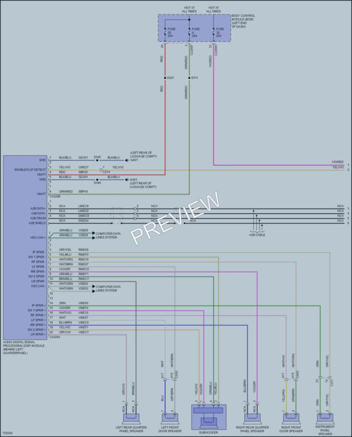 2021 Ford Edge Radio wiring diagram preview
