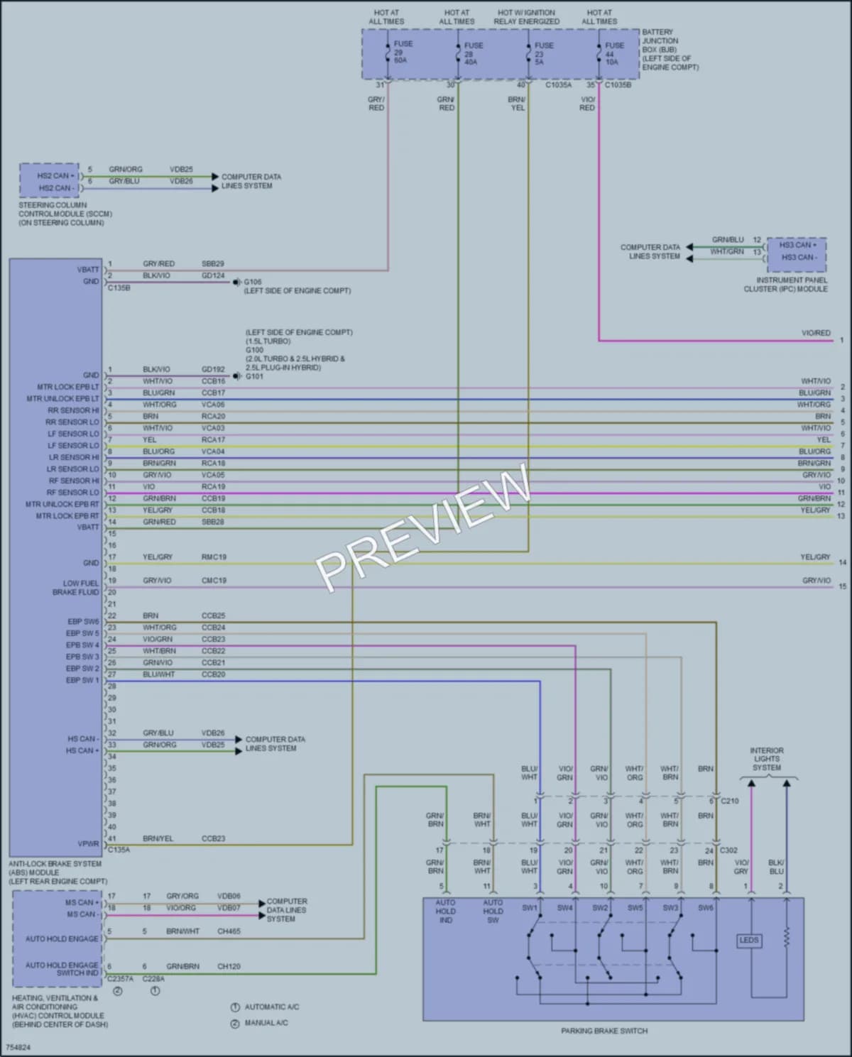 2021 Ford Escape Anti Lock Brakes wiring diagram preview