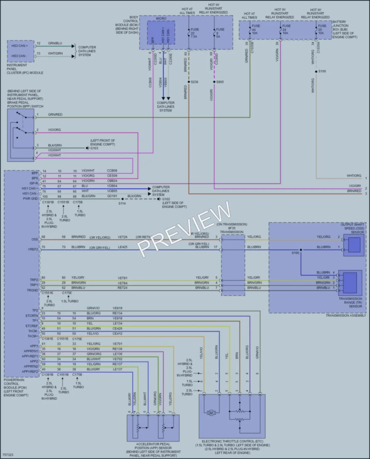 2021 Ford Escape Cruise Control wiring diagram preview