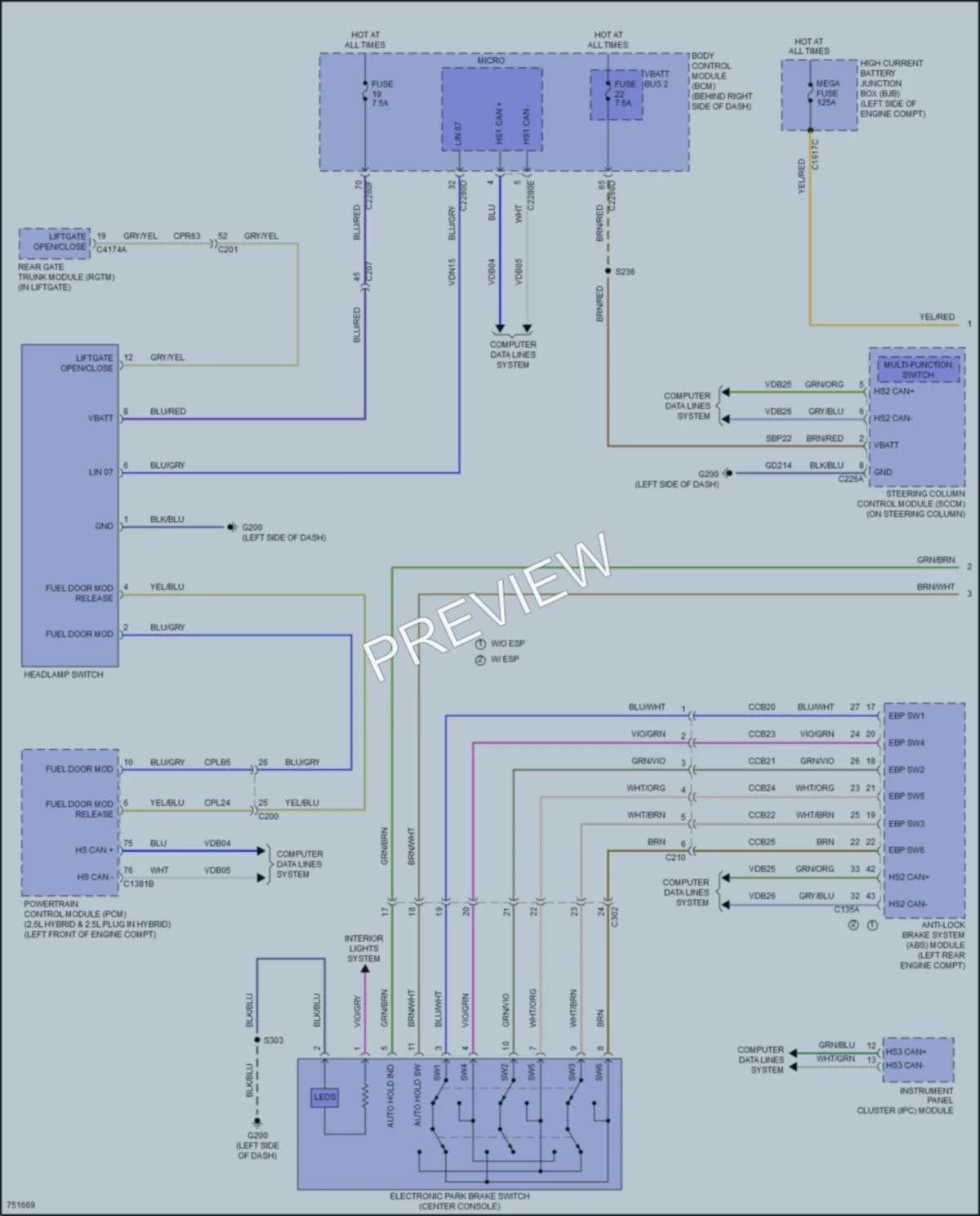 2021 Ford EscapeHybrid Headlights wiring diagram preview