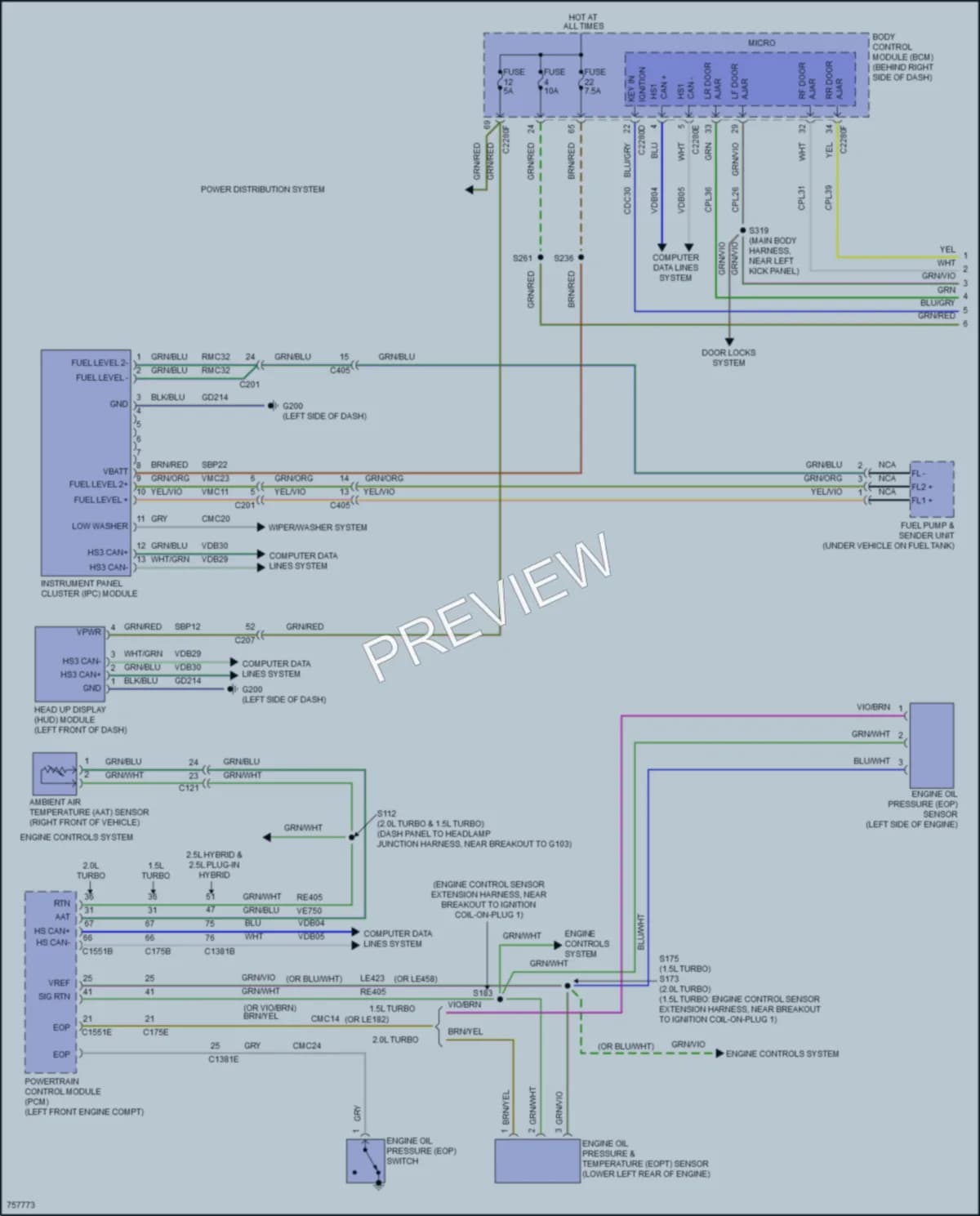 2021 Ford EscapeHybrid Instrument Cluster wiring diagram preview