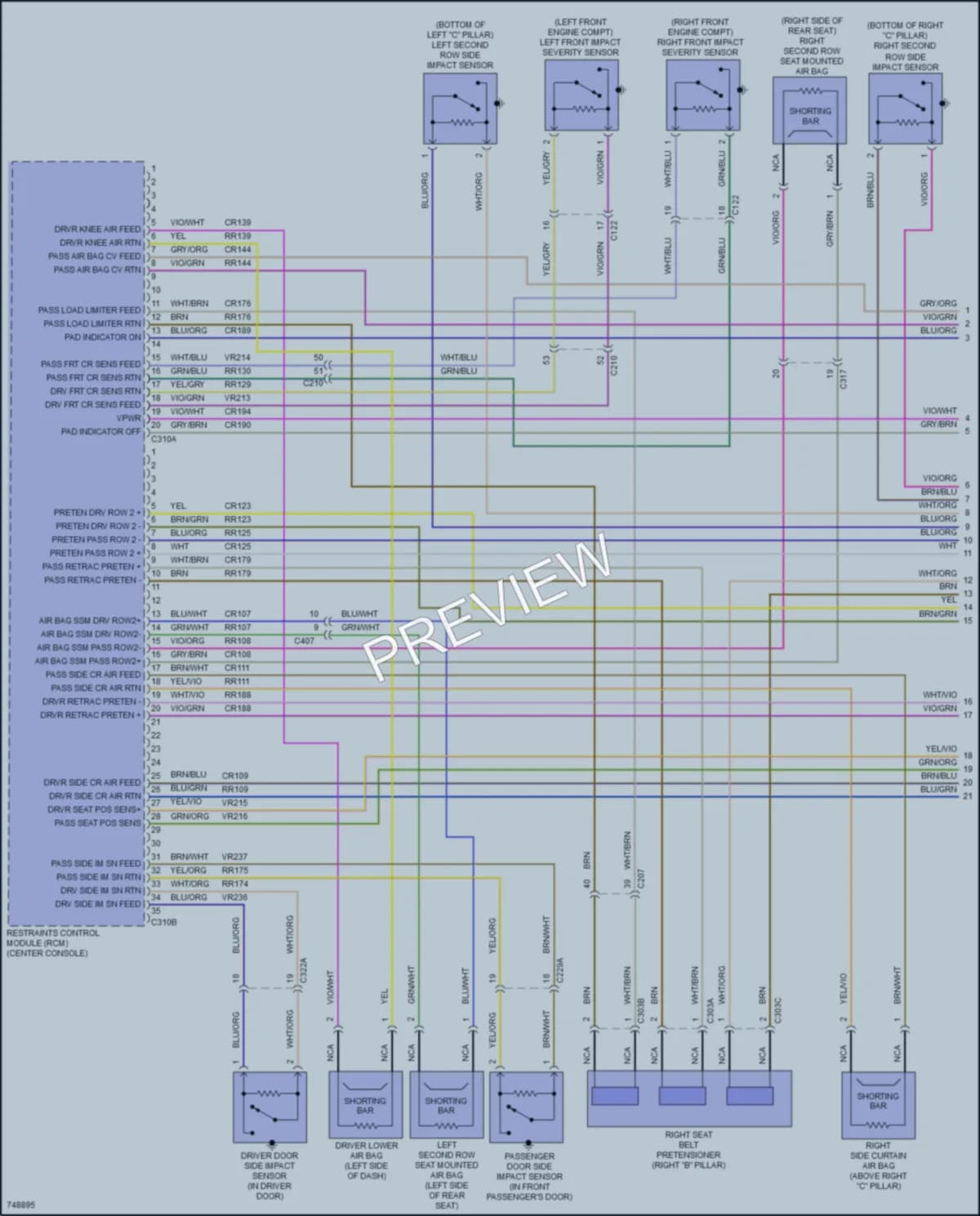 2021 Ford EscapeHybrid Supplemental Restraints wiring diagram preview