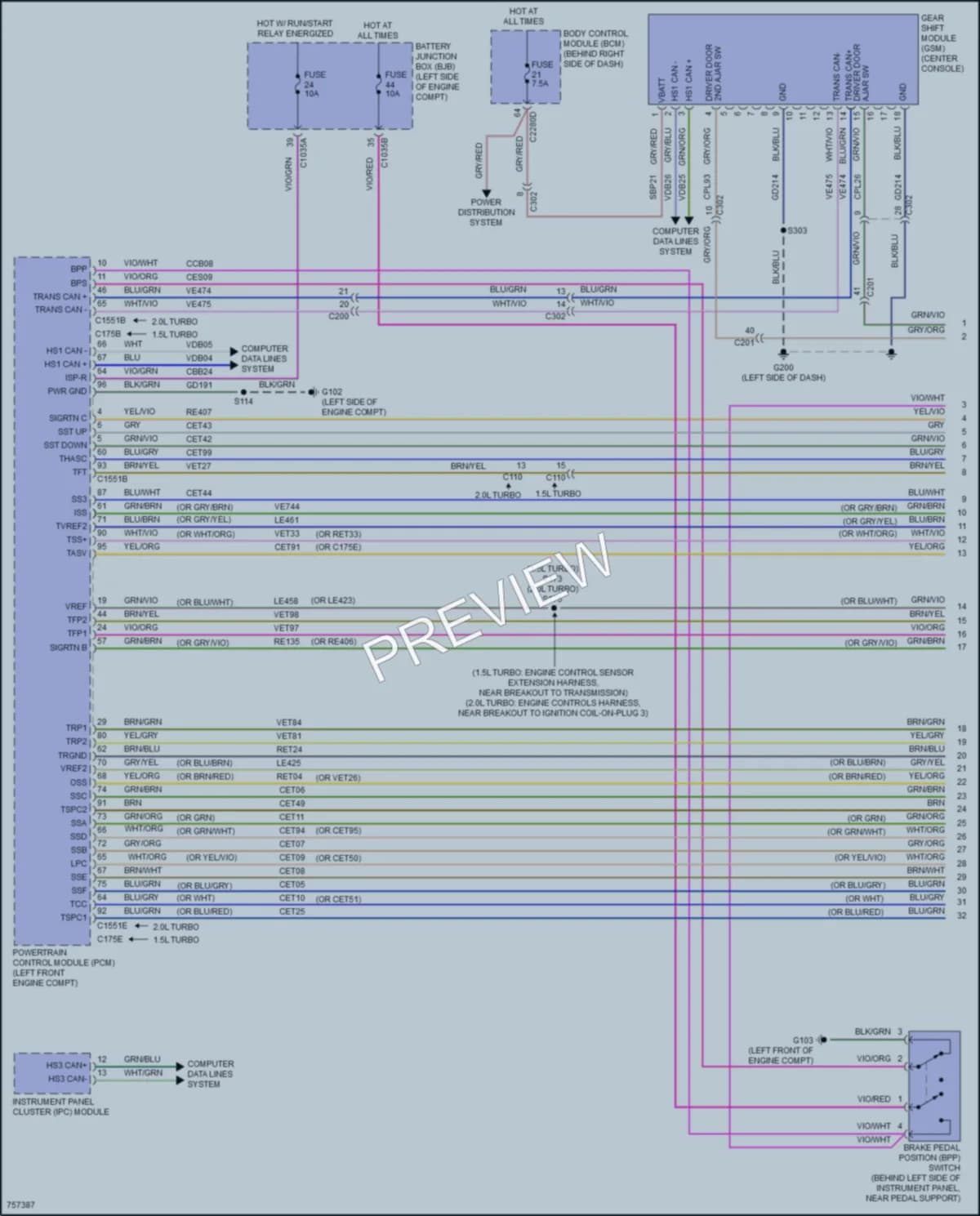 2021 Ford EscapeHybrid Transmission wiring diagram preview