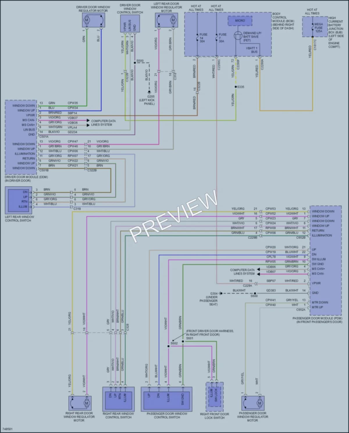 2021 Ford EscapePlugIn Power Windows wiring diagram preview