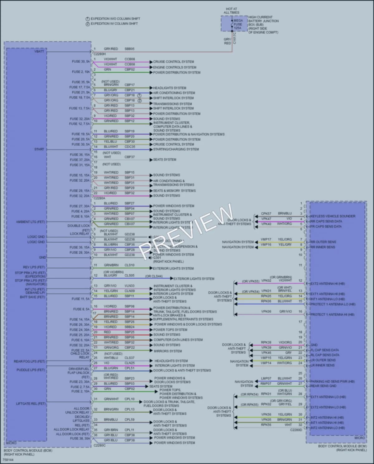 2021 Ford ExpeditionMAX Body Control Modules wiring diagram preview