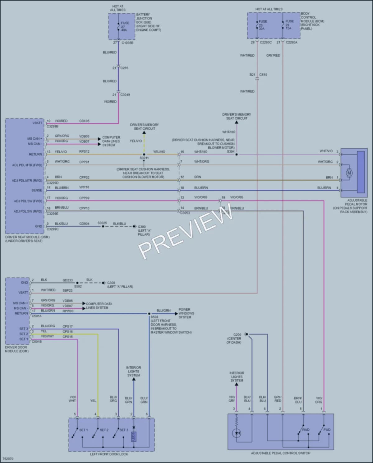 2021 Ford ExpeditionMAX Memory Systems wiring diagram preview