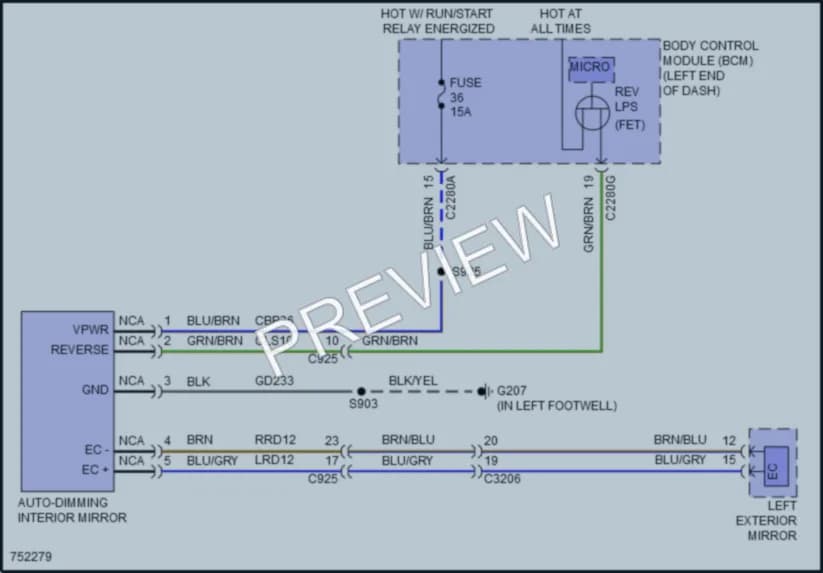2021 Ford Explorer Power Mirrors wiring diagram preview