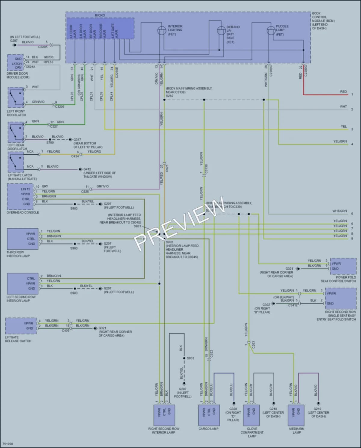 2021 Ford ExplorerHybrid Interior Lights wiring diagram preview