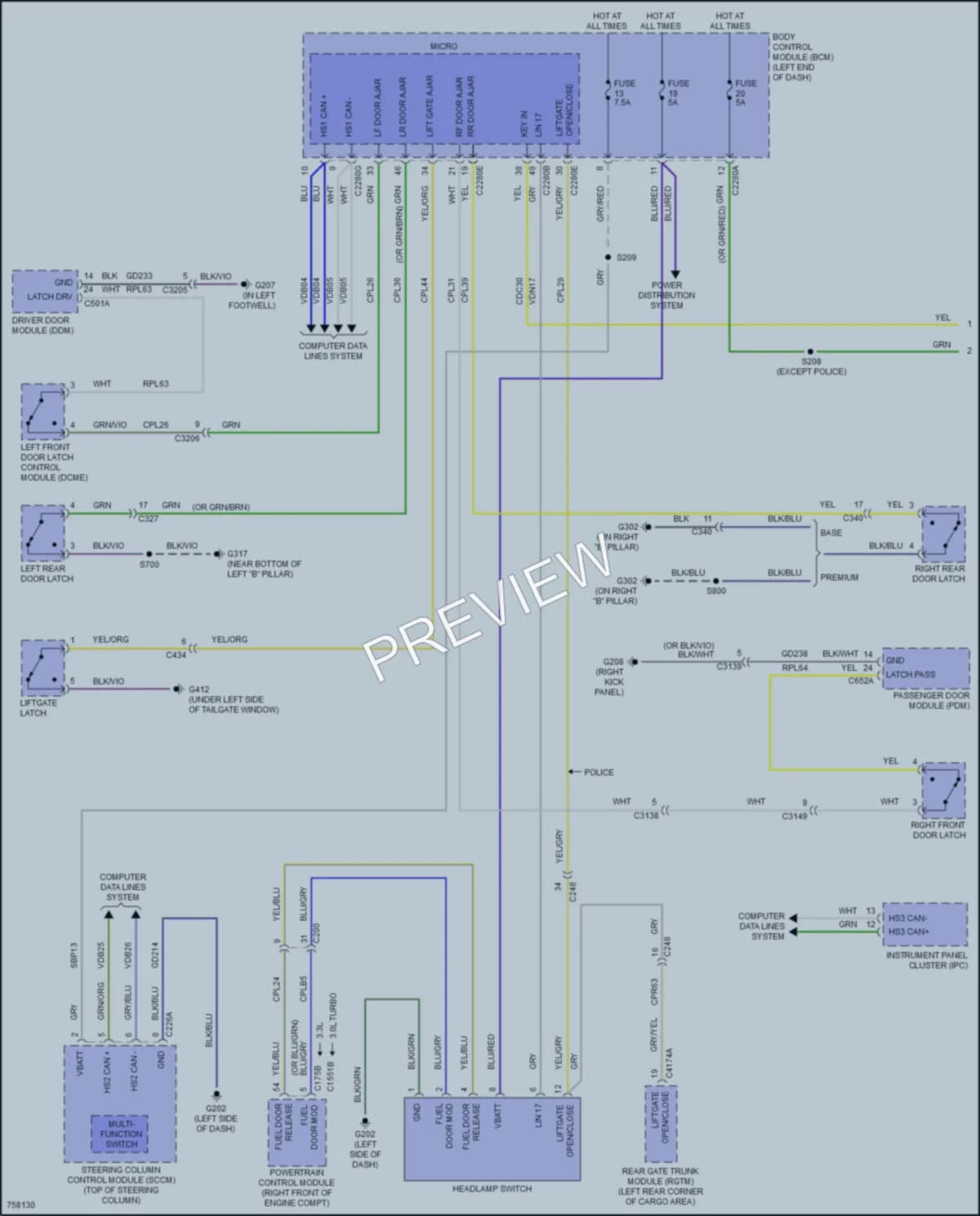 2021 Ford ExplorerHybrid Warning Systems wiring diagram preview