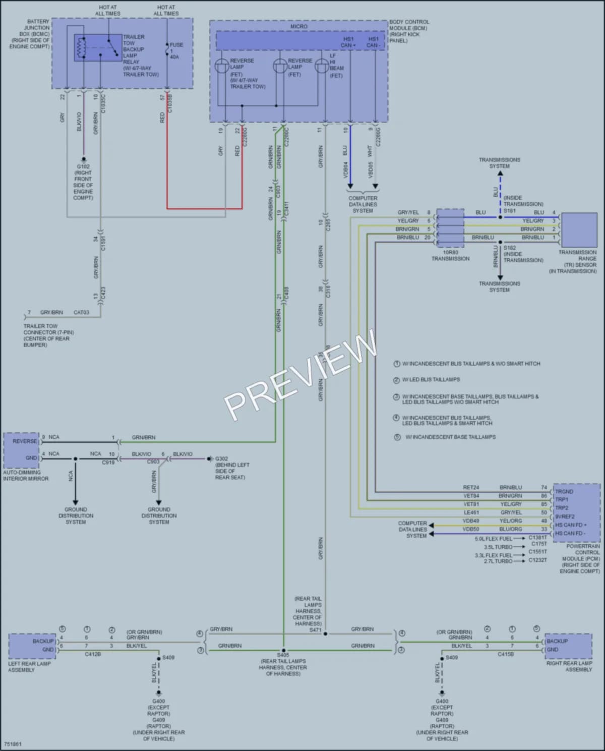 2021 Ford F150 Exterior Lights wiring diagram preview