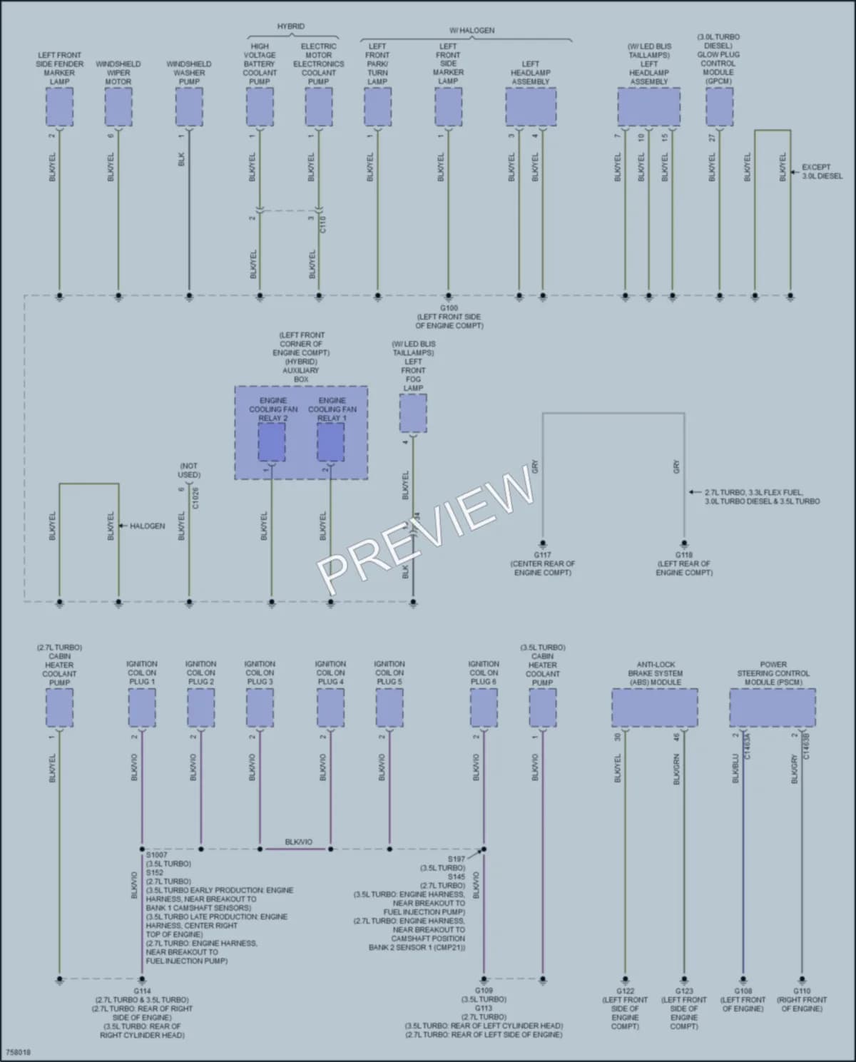 2021 Ford F150 Ground Distribution wiring diagram preview
