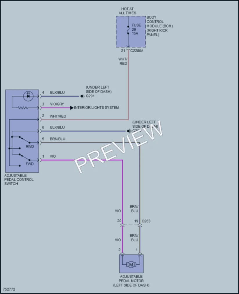 2021 Ford F150 Power Seats wiring diagram preview