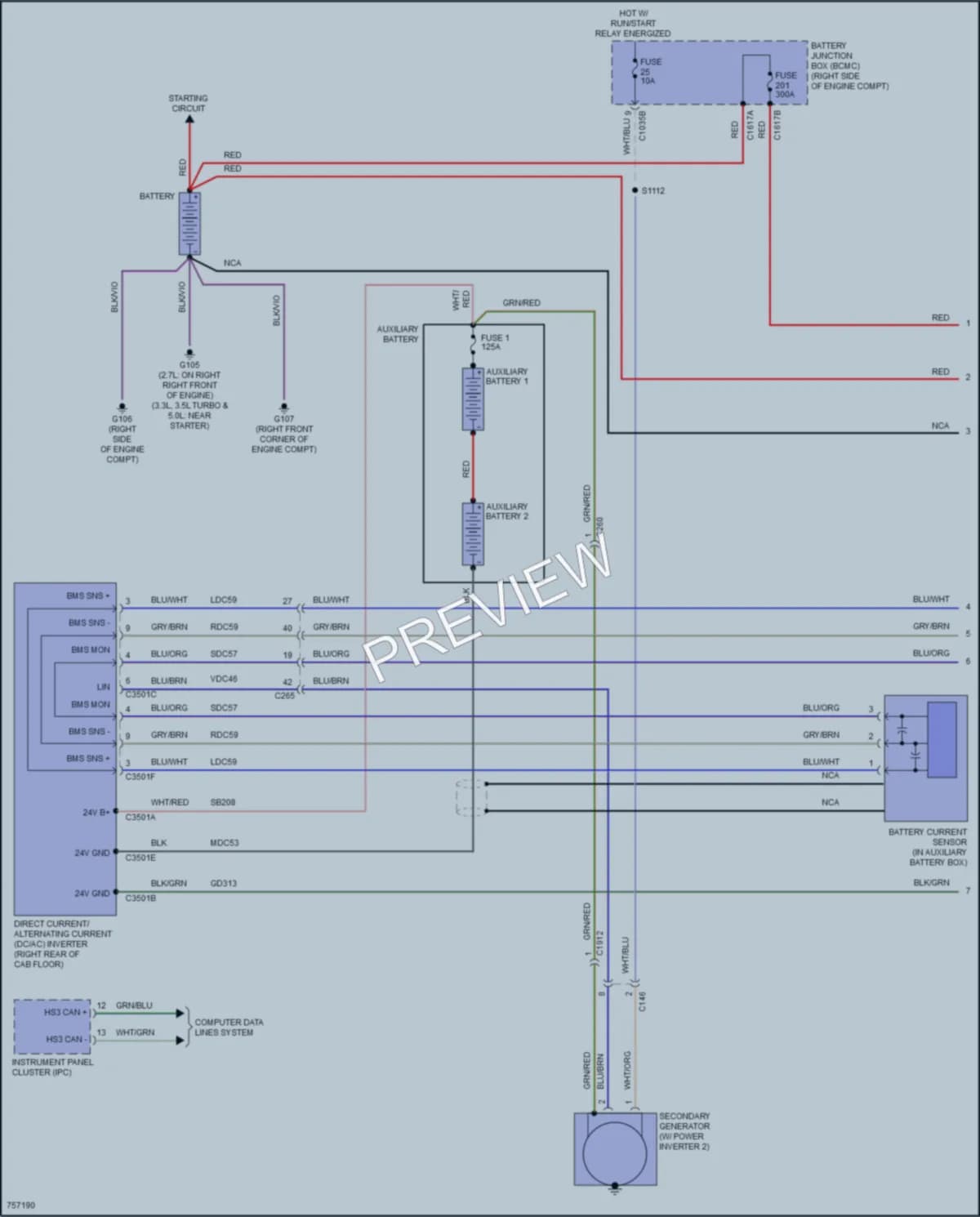 2021 Ford F150Hybrid Starting Charging wiring diagram preview
