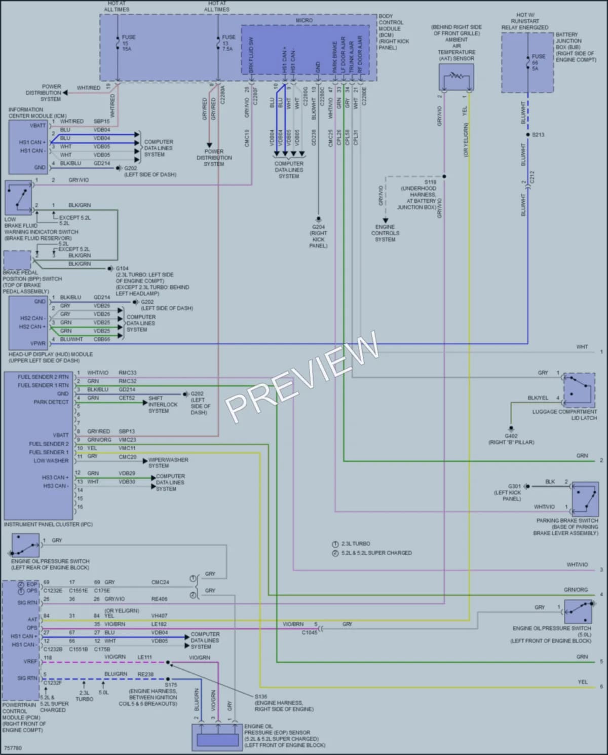 2021 Ford Mustang Instrument Cluster wiring diagram preview