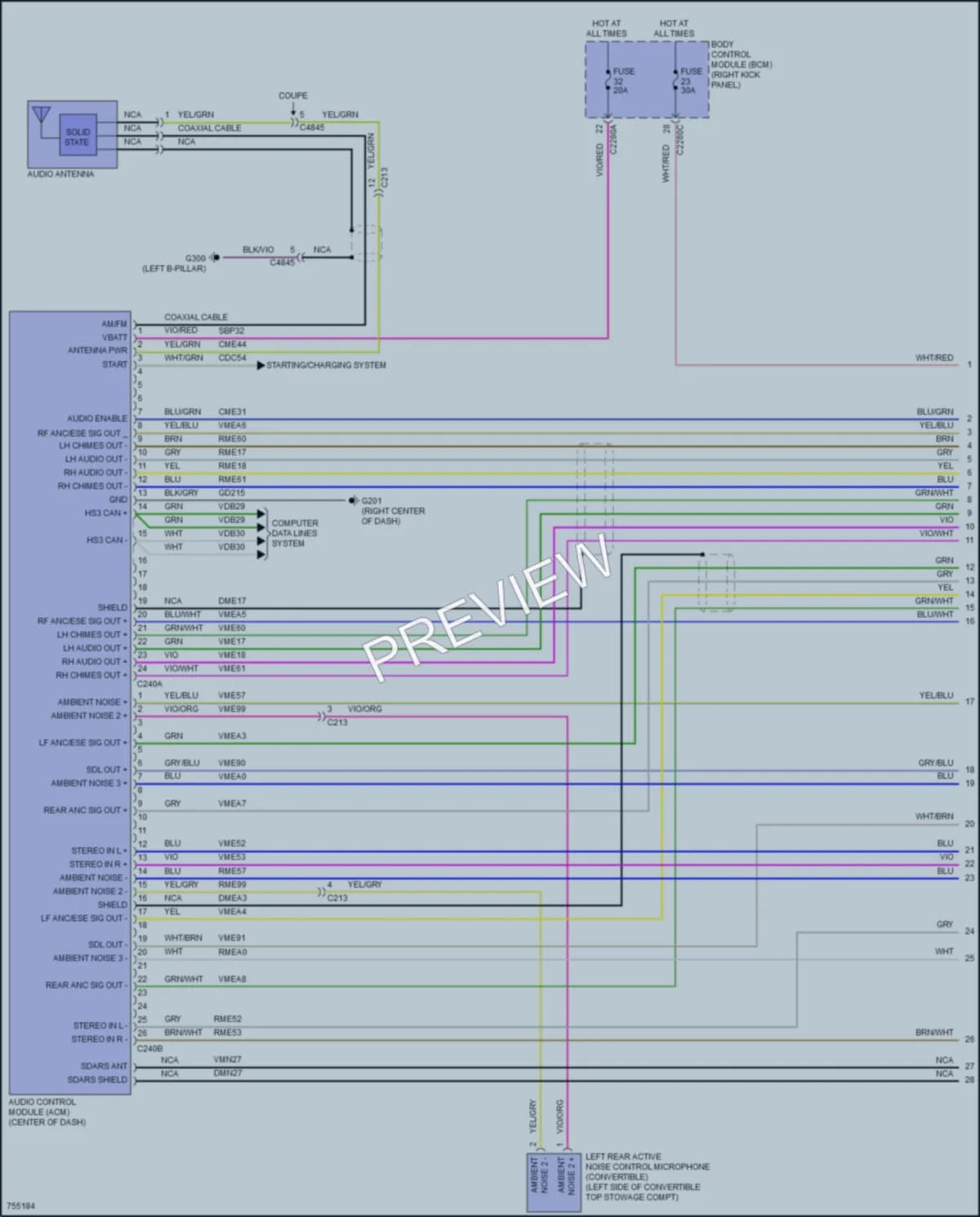 2021 Ford Mustang Radio wiring diagram preview