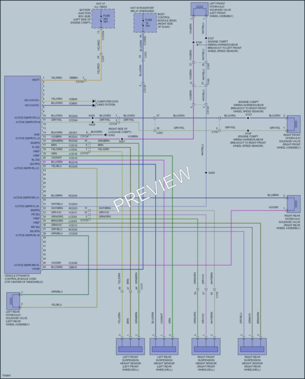 2021 Ford MustangMachE Electronic Suspension wiring diagram preview
