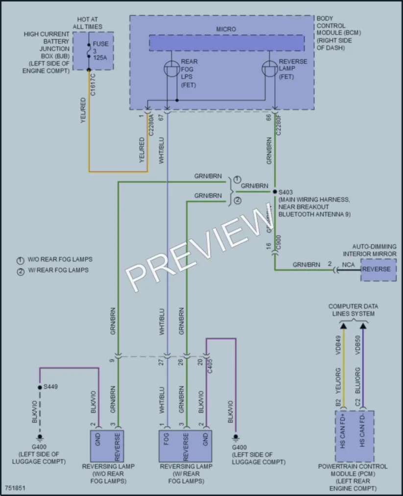 2021 Ford MustangMachE Exterior Lights wiring diagram preview