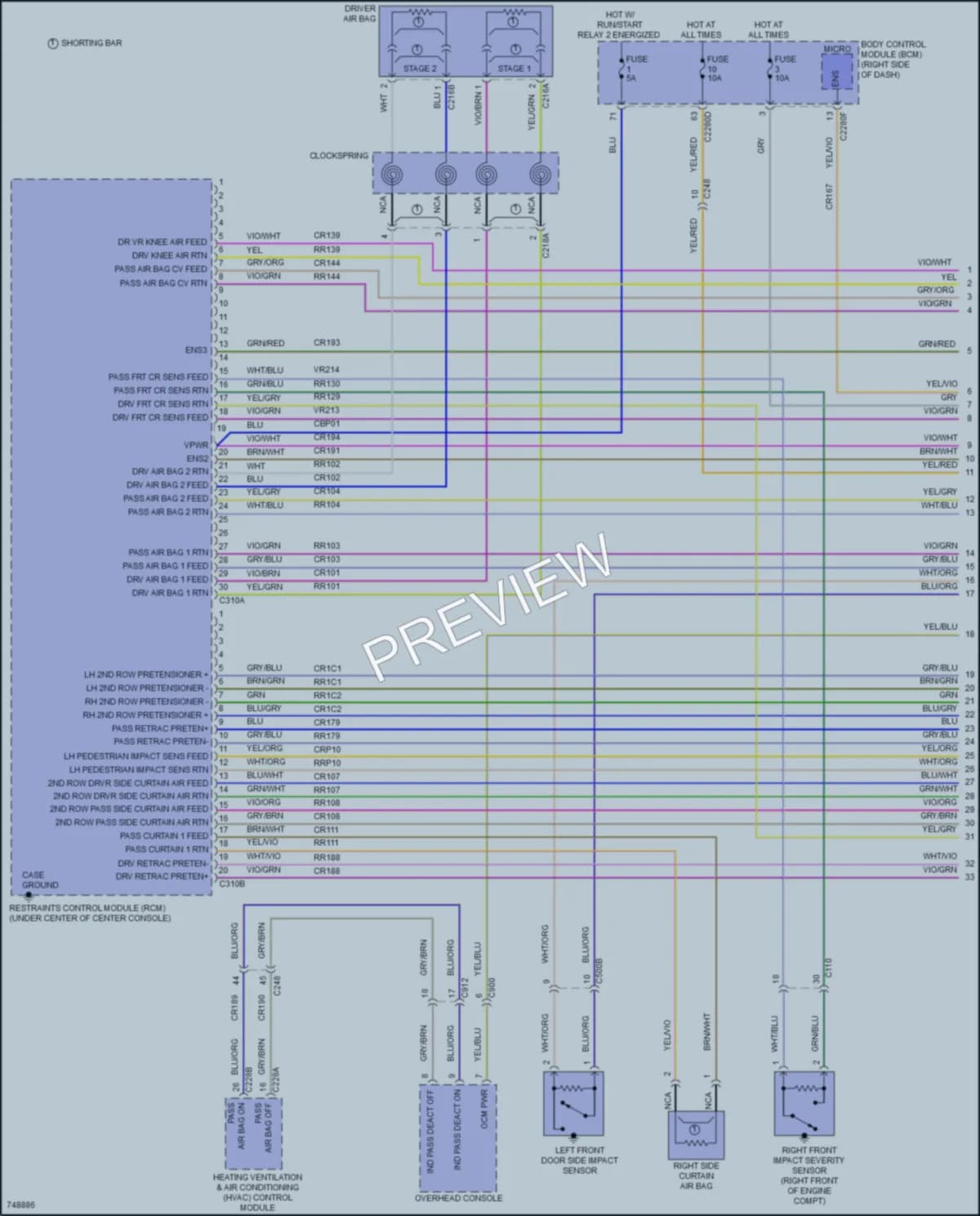 2021 Ford MustangMachE Supplemental Restraints wiring diagram preview