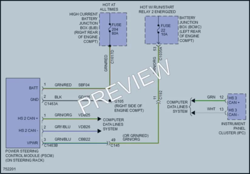 2021 Ford PoliceInterceptorUtility Electronic Power Steering wiring diagram preview