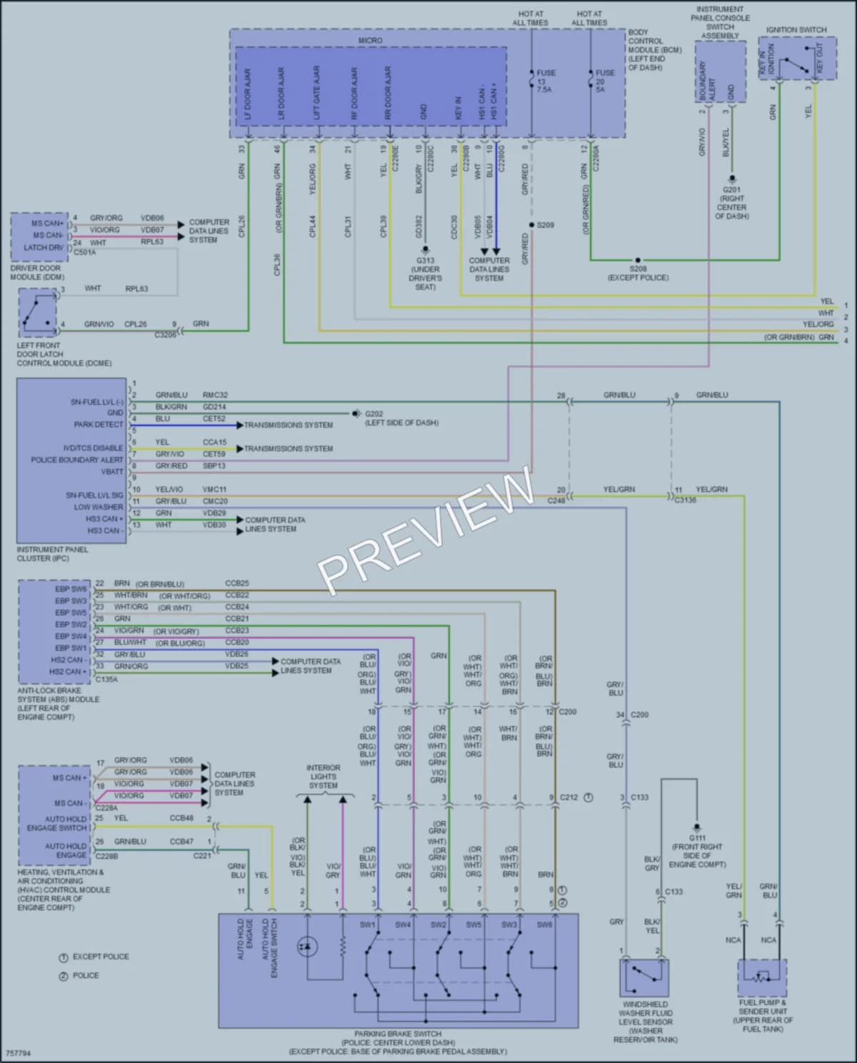 2021 Ford PoliceInterceptorUtility Instrument Cluster wiring diagram preview