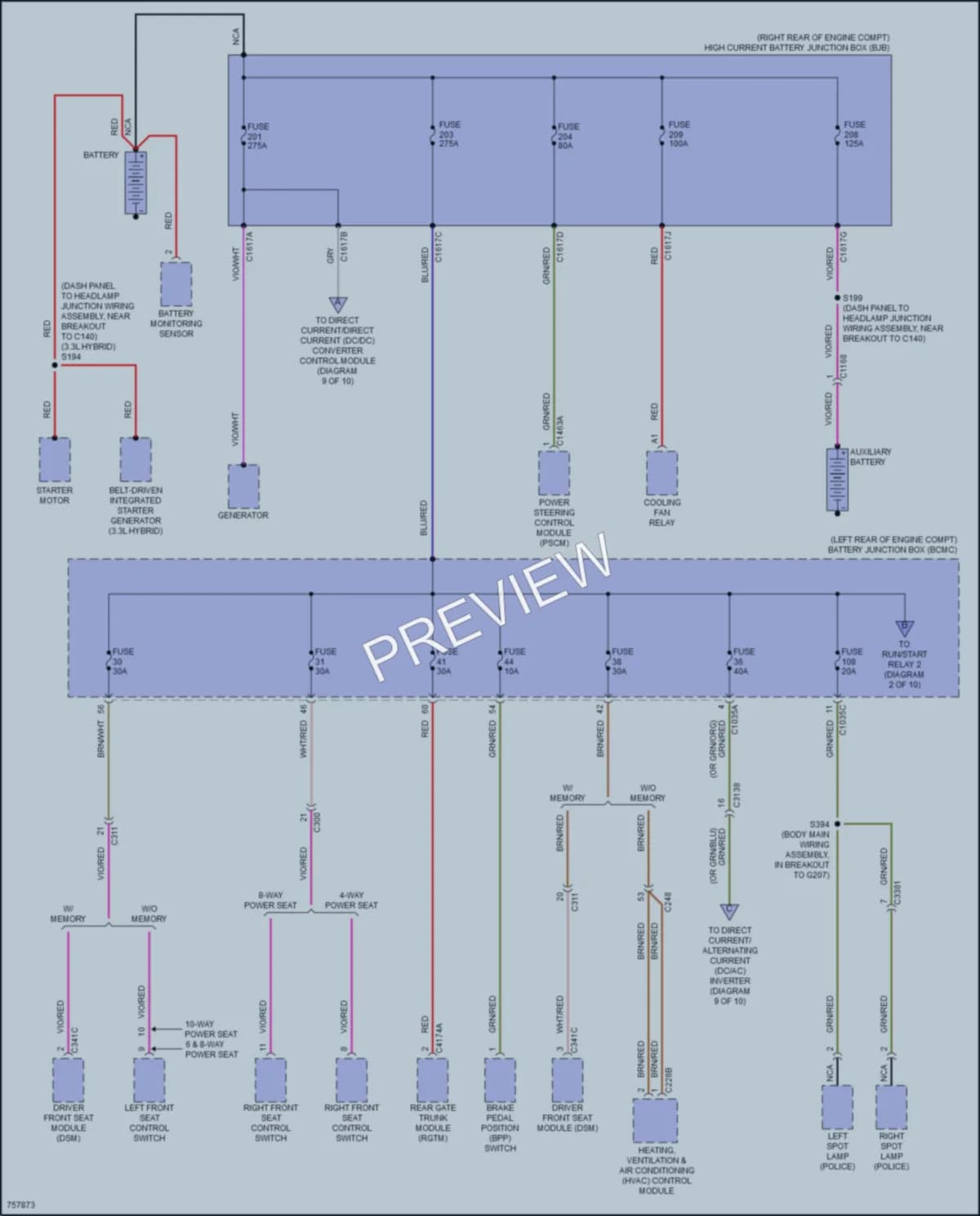 2021 Ford PoliceInterceptorUtility Power Distribution wiring diagram preview