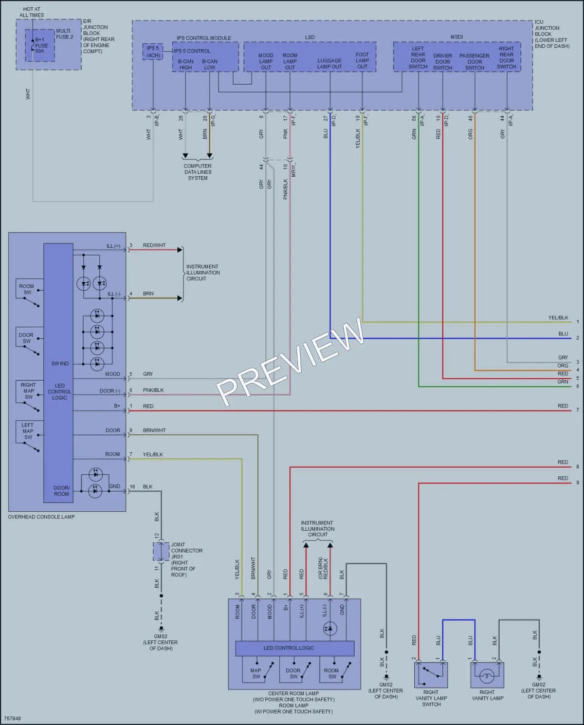 2021 Genesis G70 Interior Lights wiring diagram preview