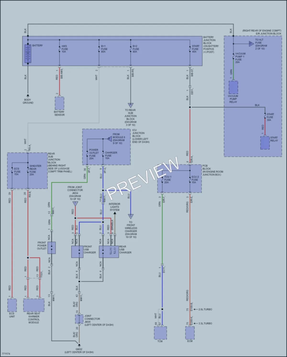 2021 Genesis G70 Power Distribution wiring diagram preview