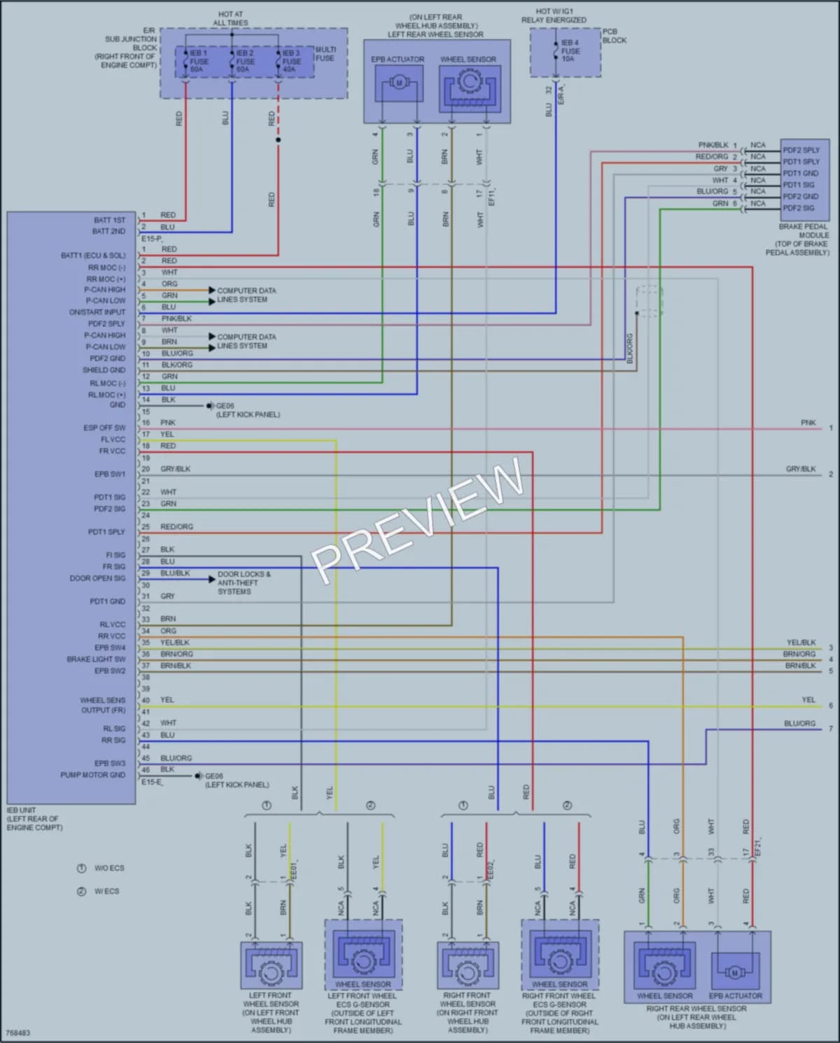 2021 Genesis G80 Anti Lock Brakes wiring diagram preview