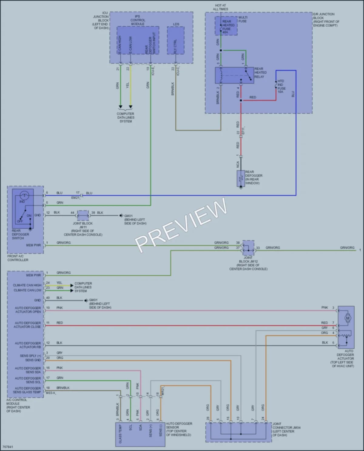 2021 Genesis G80 Defoggers wiring diagram preview