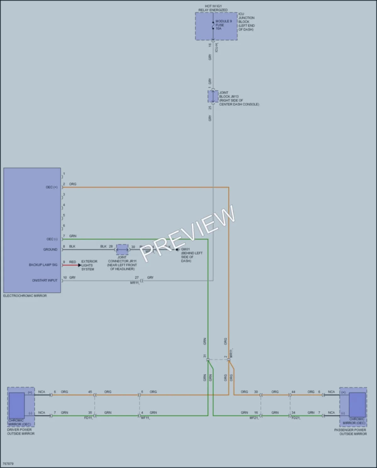 2021 Genesis GV80 Power Mirrors wiring diagram preview