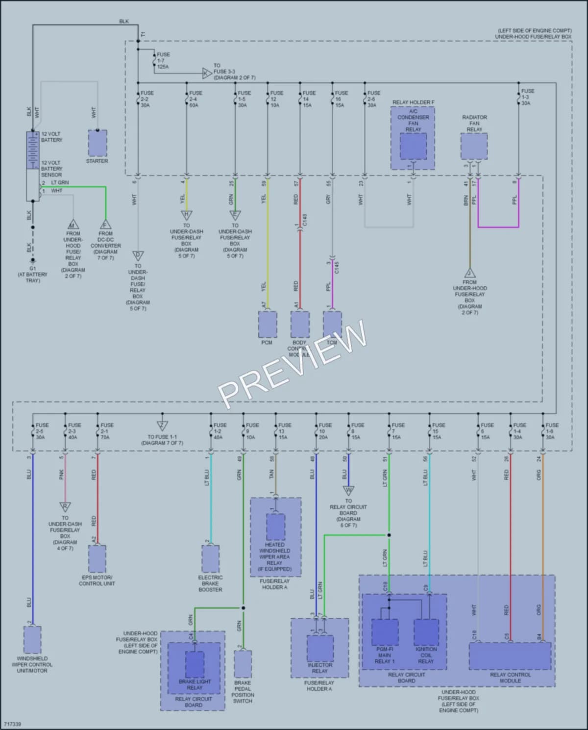 2021 Honda CRVHybrid Power Distribution wiring diagram preview
