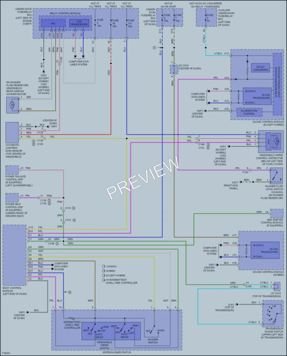 2021 Honda CRVHybrid Wiper Washer wiring diagram preview