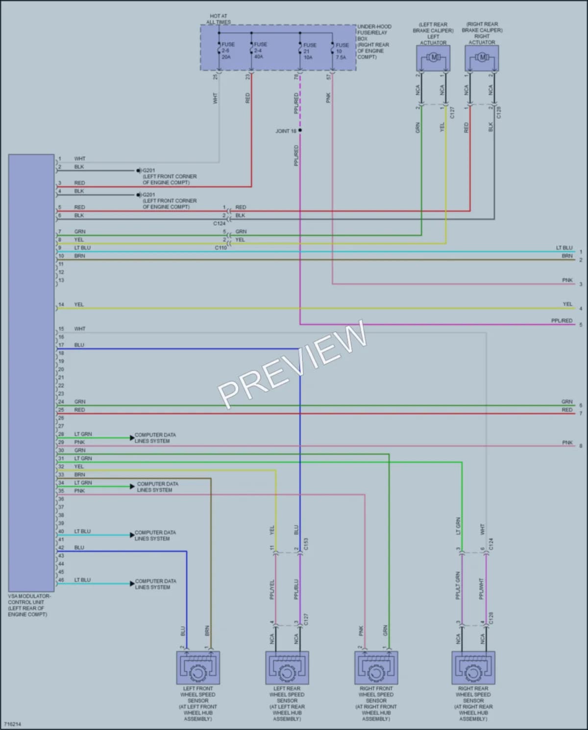2021 Honda ClarityFuelCell Anti Lock Brakes wiring diagram preview