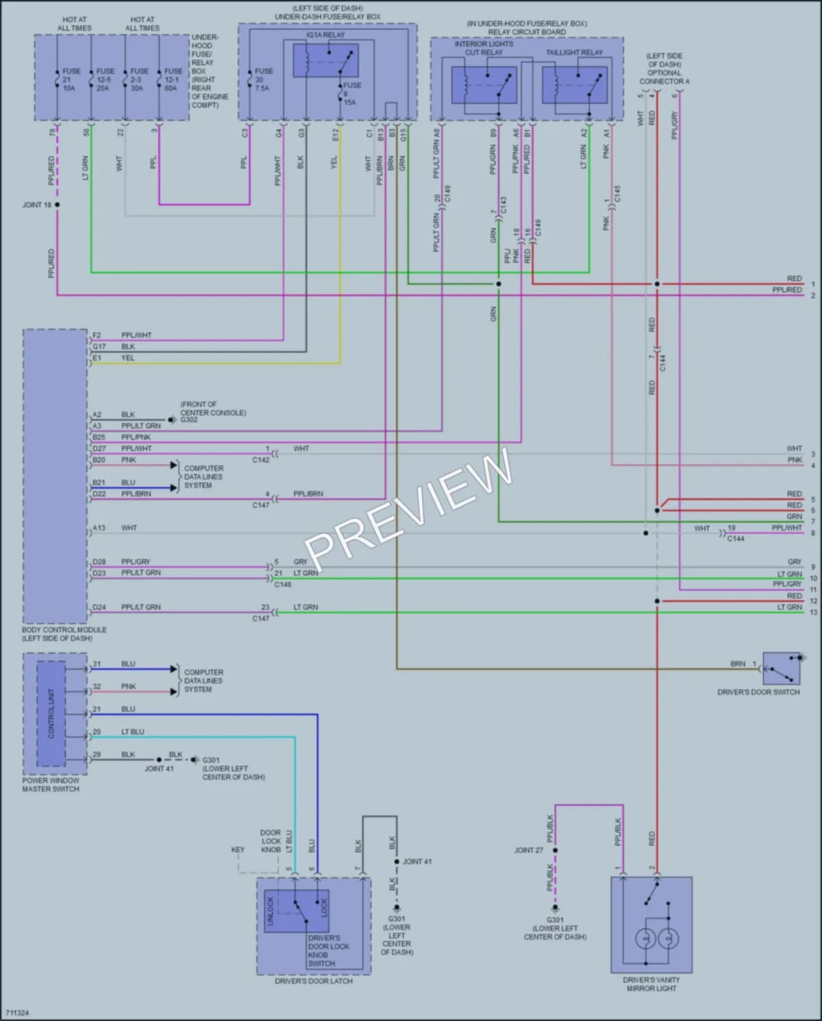 2021 Honda ClarityPlugIn Interior Lights wiring diagram preview