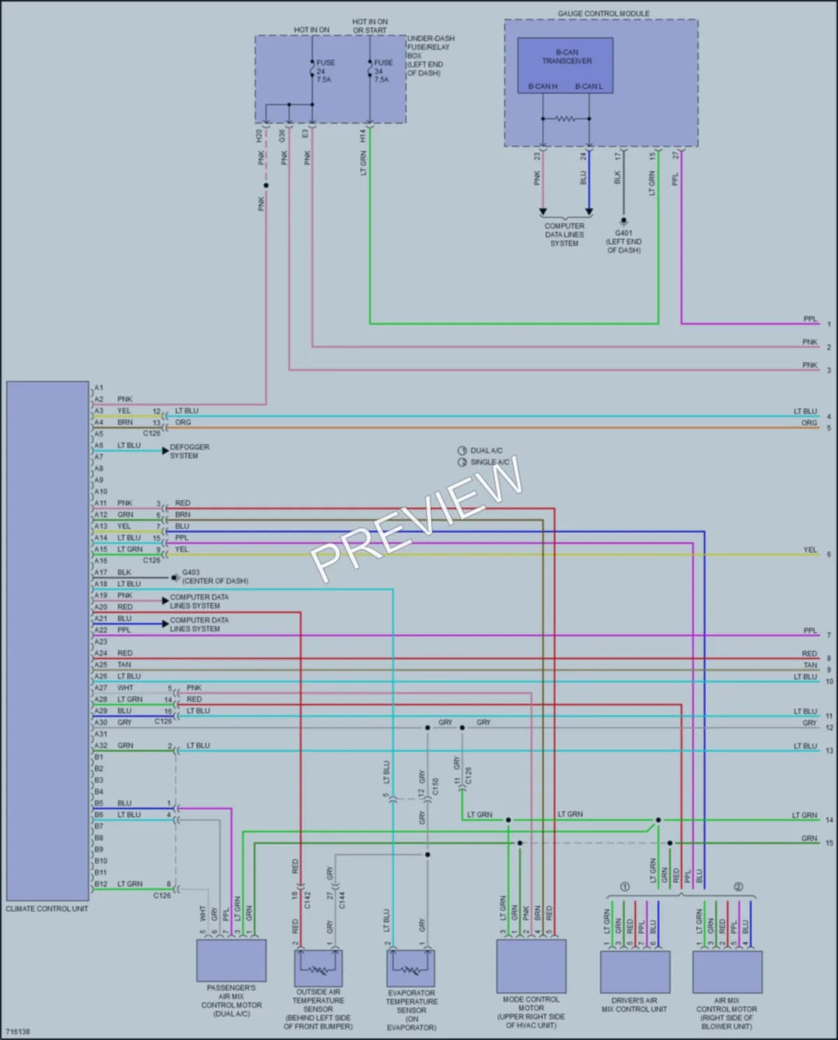 2021 Honda HRV Air Conditioning wiring diagram preview
