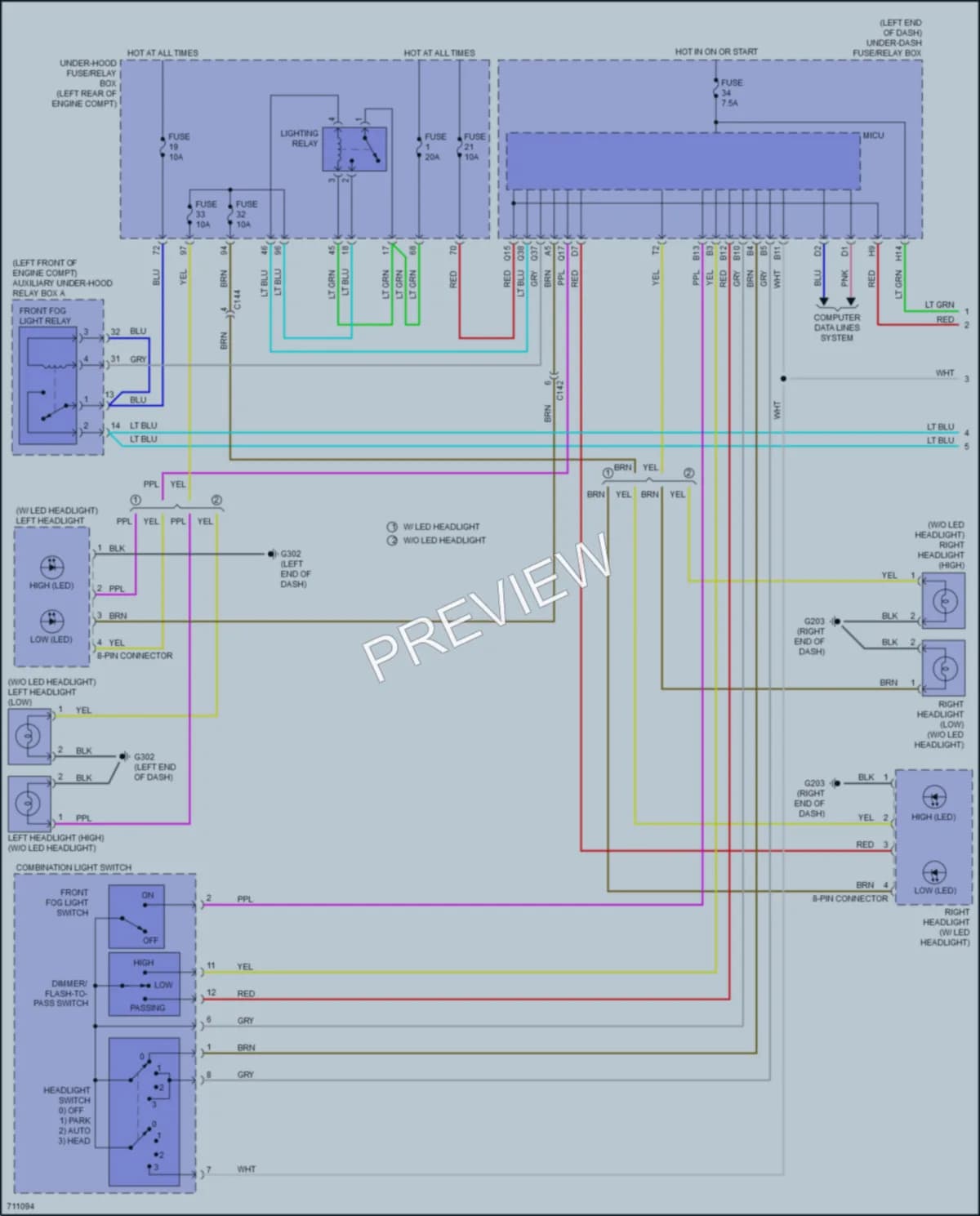 2021 Honda HRV Headlights wiring diagram preview